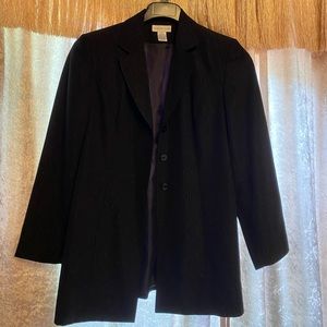 Black worthington suit with silver stripes